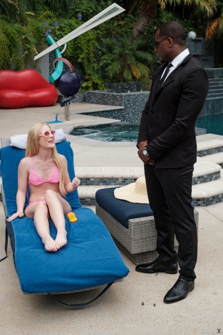 Naughty teen Emma Starletto rides a black security officer's monster cock