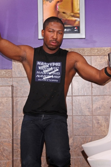 Black homosexuals and a hot tattooed Mexican pose naked in the toilet