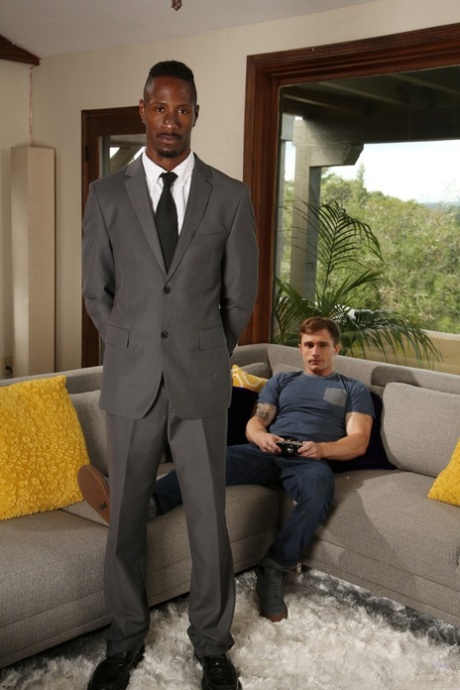 Gay blonde Markie More gets orally pleased & fucked by black stud Derek Maxum