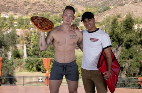 Sexy gays Jackson Cooper and Anthony Moore take off their clothes and fuck