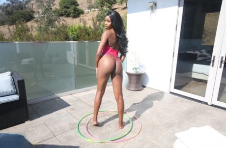 Sexy ebony babe Nicole Kitt gets her muff penetrated by a monster black dick