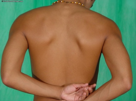 Good-looking ebony twink Rafael 2 shows off his suckable dick & jerks off