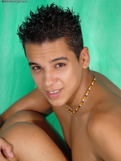 Good-looking ebony twink Rafael 2 shows off his suckable dick & jerks off