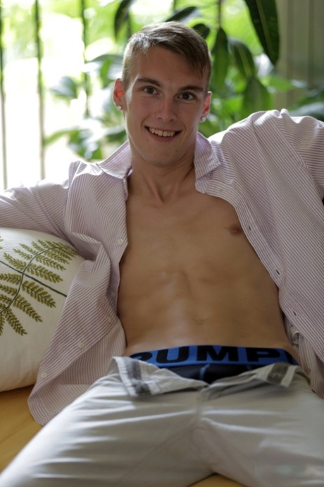 Hot twink Mike James enjoys interracial anal sex with a well-endowed top